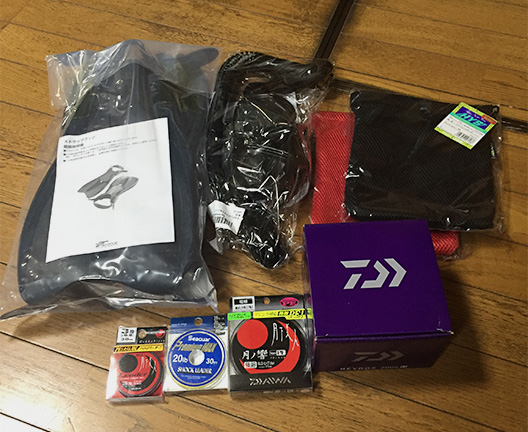 ダイビングシュノーケル 3点セット リール ライン